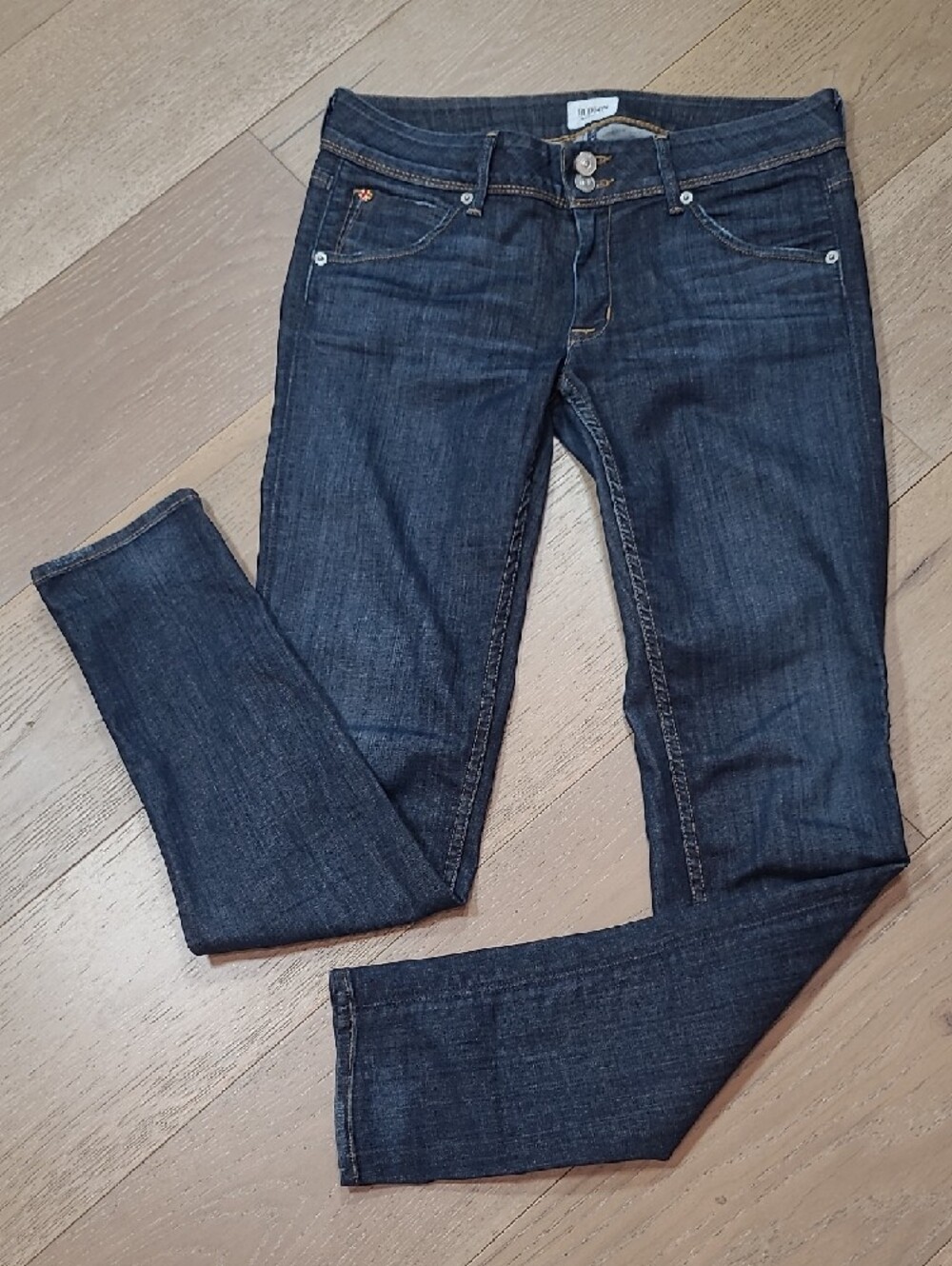 EUC Hudson Jeans Women's sz 28 Collin Skinny Double Button Mid Rise Denim Jeans